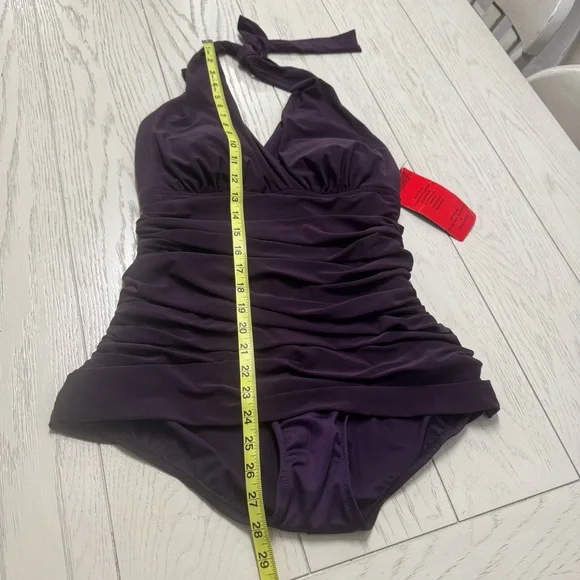 Magicsuit Purple Halter One-Piece Swimdress - Picture 8 of 15